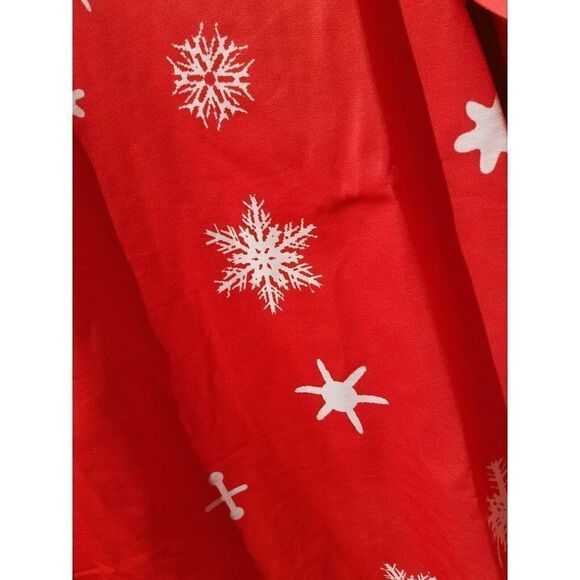 Ugly Sweater Long Sleeve Top Women's Red Christmas Winter Snowflakes 2XL - Picture 3 of 5